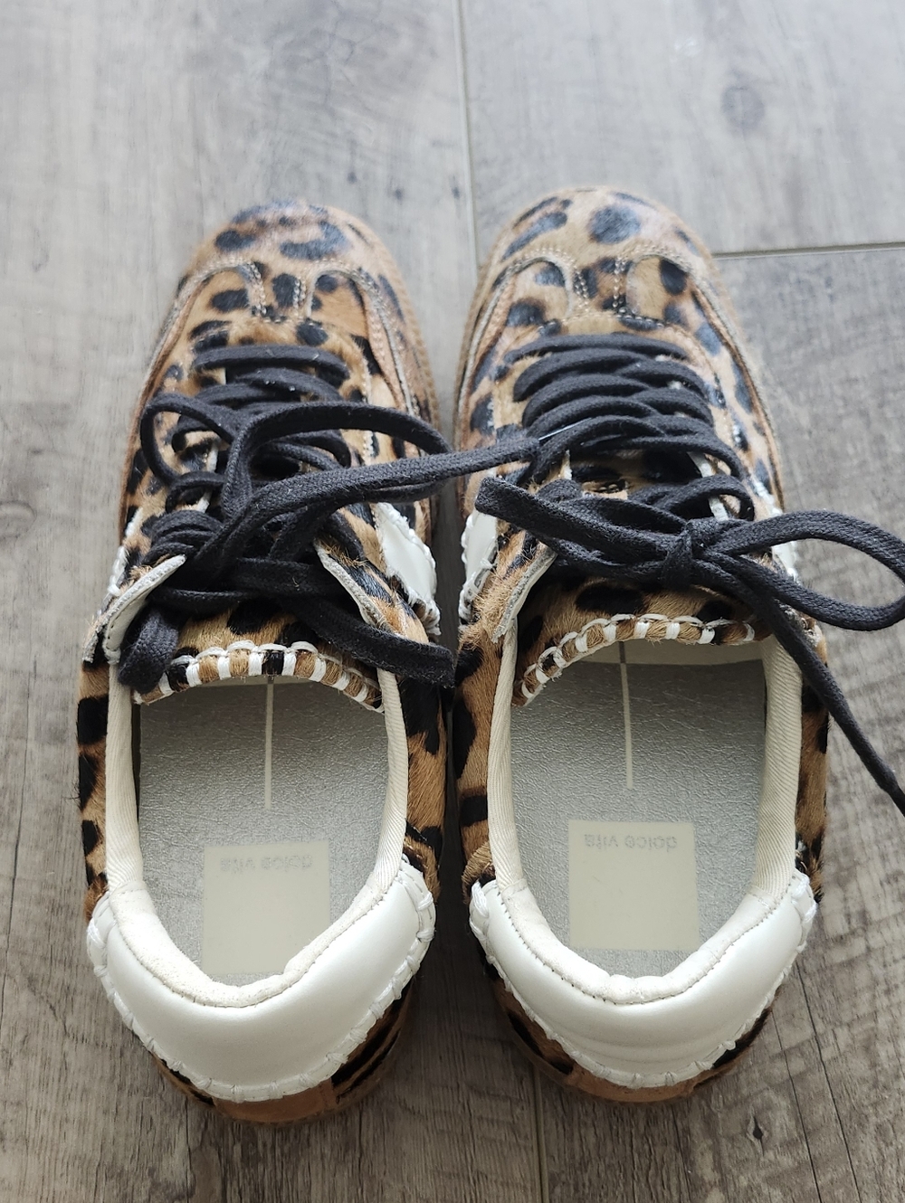 New! Dolce Vita Notice Stitch Leopard Print Sneakers - Picture 2 of 7